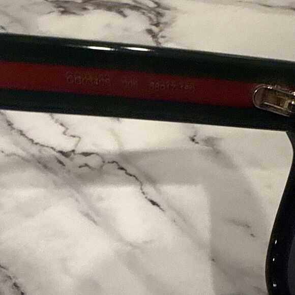 Gucci GG0340S 006 BLACK FRONT GREEN/RED STRIPE Sunglasses 58/17/150 - Picture 5 of 8